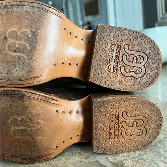 Anderson Bean Kids Chocolate Croc Print Square Toe Cowboy Boots(Worn 3 times). - Picture 9 of 10